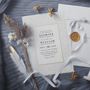 Ornate Embossed Vintage Elegant Modern Wedding Invitation