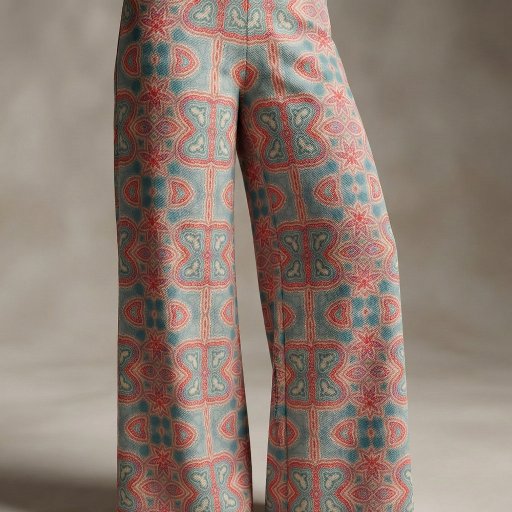 Ornate Ethnic Indian Boho Teal Coral Red Mandala Fabric