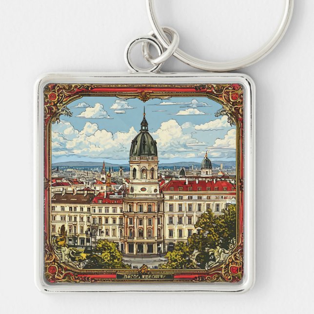 Ornate European Architecture Keychain (Front)