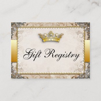 Ornate Fairytale Storybook Wedding  Gift Registry Enclosure Card by oddlotpaperie at Zazzle