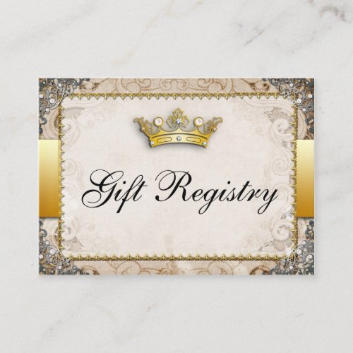 Ornate Fairytale Storybook Wedding  Gift Registry Enclosure Card