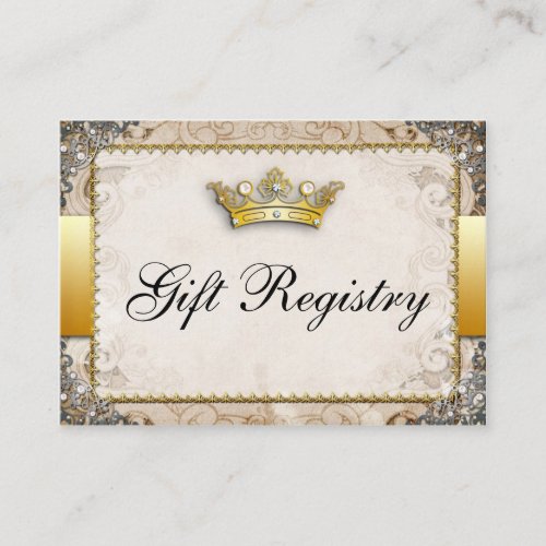 Ornate Fairytale Storybook Wedding  Gift Registry Business Card
