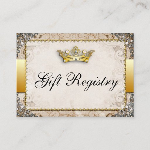 Customizable Ornate Fairytale Storybook Wedding  Gift Registry Business Card