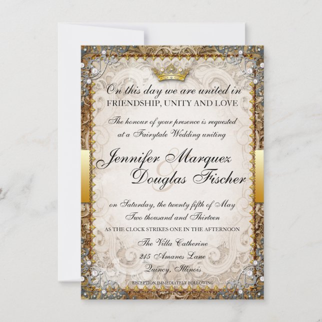 Ornate Fairytale Storybook Wedding Invitation (Front)