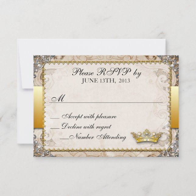 Ornate Fairytale Storybook Wedding RSVP (Front)