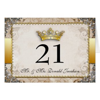 Ornate Fairytale Wedding Table Number Card by oddlotpaperie at Zazzle