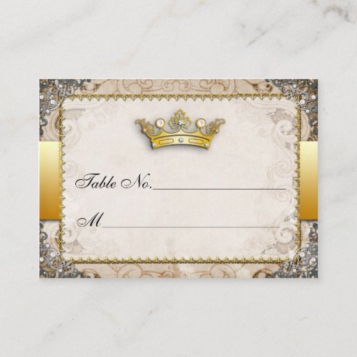 Customizable Ornate Fairytale Wedding Table Number Cards Business Card