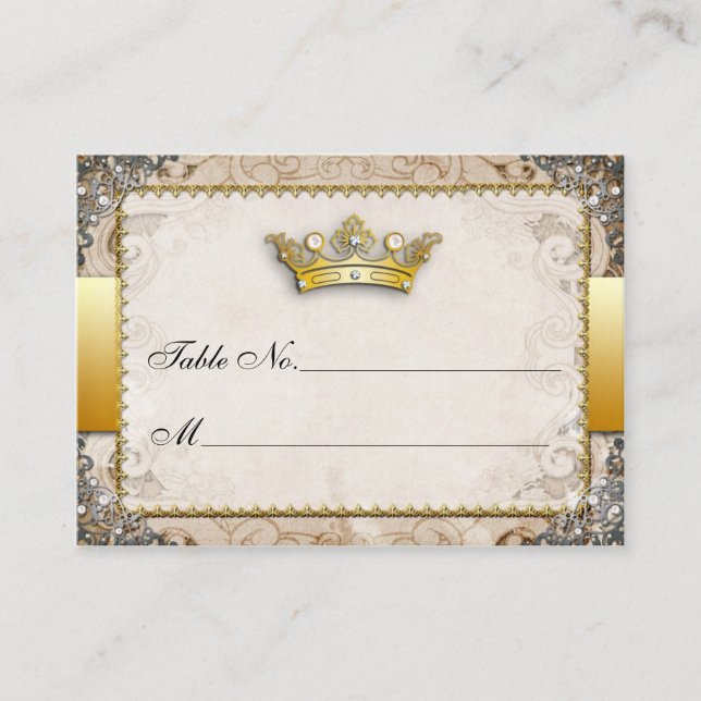 Ornate Fairytale Wedding Table Number Cards (Front)