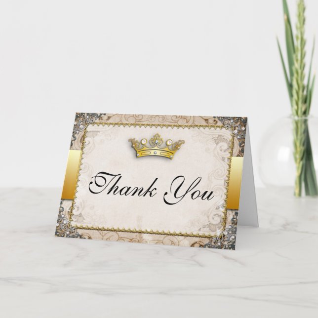 Ornate Fairytale Wedding Thank You Card (Front)