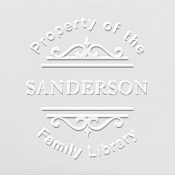 Ornate Family Library Personalized Book Embosser by dulceevents at Zazzle