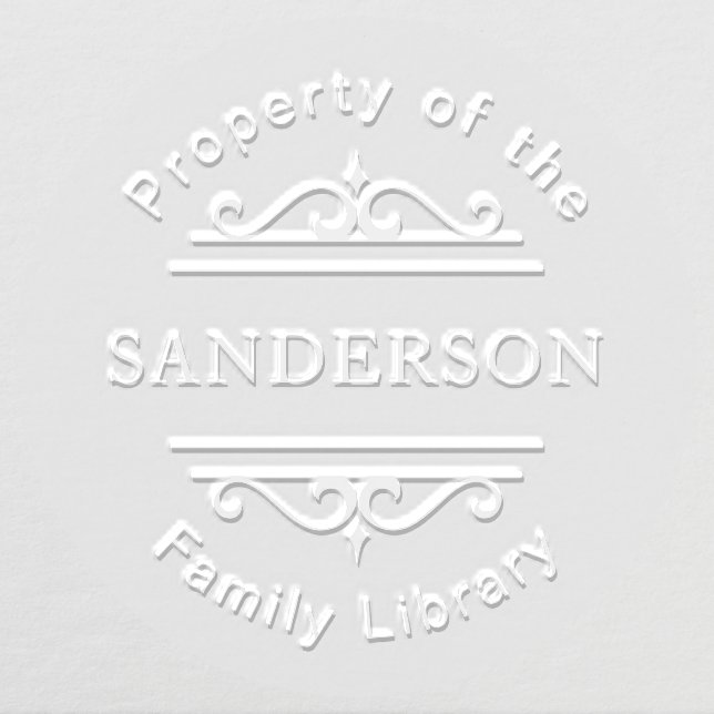 Ornate Family Library Personalized Book Embosser (Design)