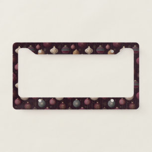 Ornate Festive Bauble in Rose, Gold, and Cream License Plate Frame