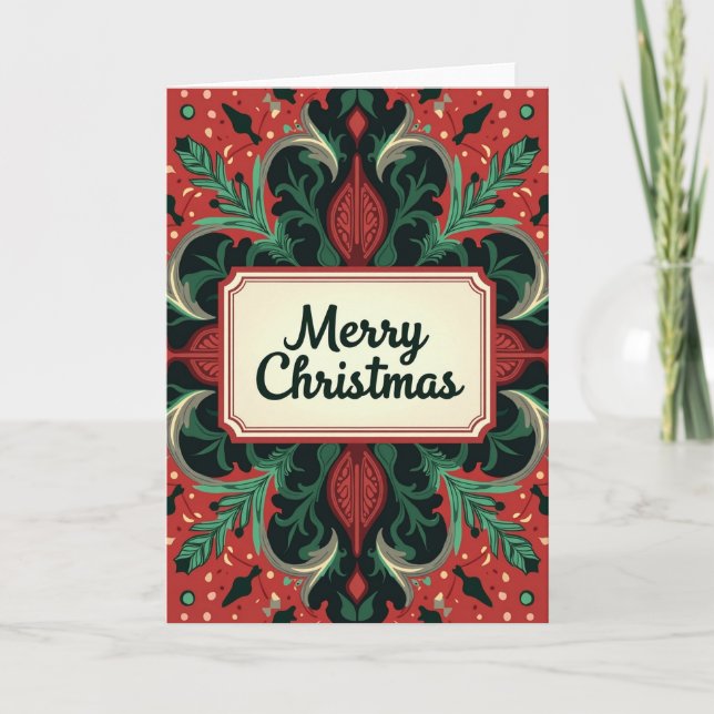 Ornate Festive Scrollwork Card (Front)