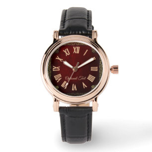 Ornate Filigree on Red Custom Watch