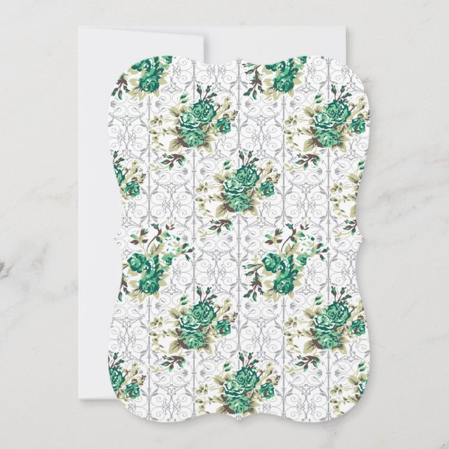 Ornate Flat Cards | Vintage Floral Invitations (Front)