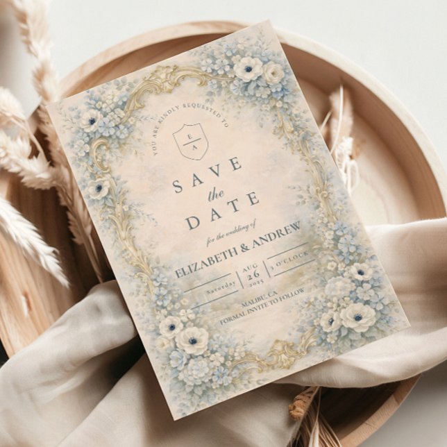 Ornate Floral Baroque Wedding Save The Date (Creator Uploaded)