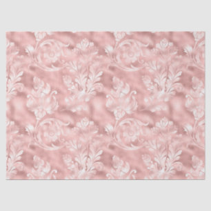 Ornate Floral Design on Brushed Pink Decoupage Tissue Paper