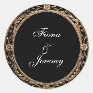Ornate Floral Frame Personalized Wedding Seals