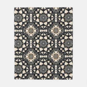 Ornate Floral Mandala Design Fleece Blanket