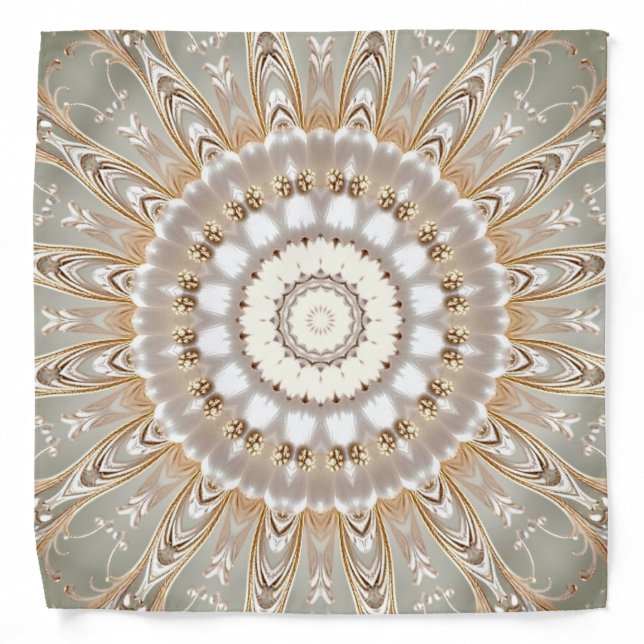 Ornate Floral Mandala Pattern Bandana (Front)