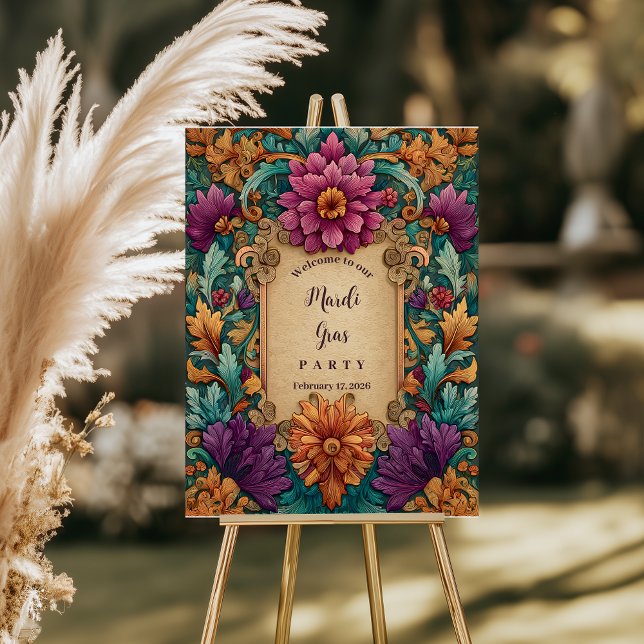Ornate Floral Mardi Gras Masquerade Foam Board (Creator Uploaded)