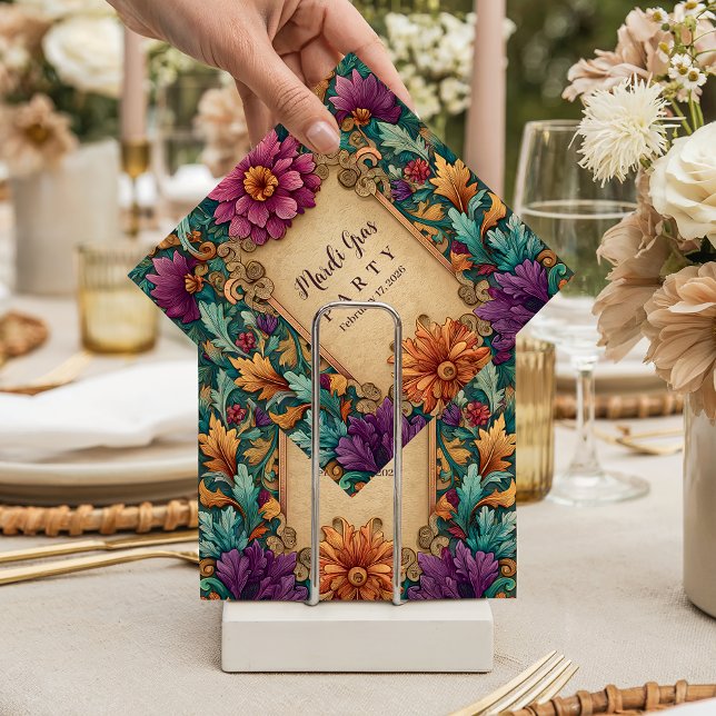 Ornate Floral Mardi Gras Masquerade Napkins (Creator Uploaded)