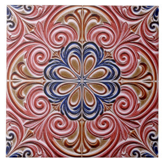 Ornate Floral Medallion Ceramic Pattern Ceramic Tile