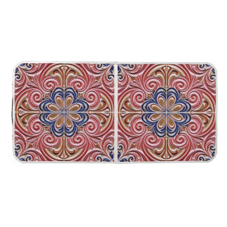Ornate Floral Medallion Classic Pattern Beer Pong Table