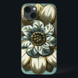Ornate Floral Medallion on Light Blue Background iPhone 13 Case<br><div class="desc">A light blue background serves as the accent to this ornate floral medallion painting by Vision Studio. Layers of leaves multiply the beauty of the flower,  giving it a very life-like quality. Purchase it today and let it bloom in your home!</div>