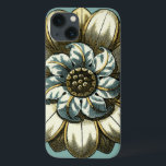 Ornate Floral Medallion on Light Blue Background iPhone 13 Case<br><div class="desc">A light blue background serves as the accent to this ornate floral medallion painting by Vision Studio. Layers of leaves multiply the beauty of the flower,  giving it a very life-like quality. Purchase it today and let it bloom in your home!</div>