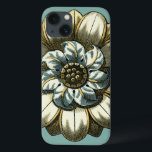 Ornate Floral Medallion on Light Blue Background iPhone 13 Case<br><div class="desc">A light blue background serves as the accent to this ornate floral medallion painting by Vision Studio. Layers of leaves multiply the beauty of the flower,  giving it a very life-like quality. Purchase it today and let it bloom in your home!</div>