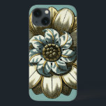 Ornate Floral Medallion on Light Blue Background iPhone 13 Case<br><div class="desc">A light blue background serves as the accent to this ornate floral medallion painting by Vision Studio. Layers of leaves multiply the beauty of the flower,  giving it a very life-like quality. Purchase it today and let it bloom in your home!</div>
