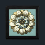 Ornate Floral Medallion on Light Blue Background Gift Box<br><div class="desc">A light blue background serves as the accent to this ornate floral medallion painting by Vision Studio. Layers of leaves multiply the beauty of the flower,  giving it a very life-like quality. Purchase it today and let it bloom in your home!</div>