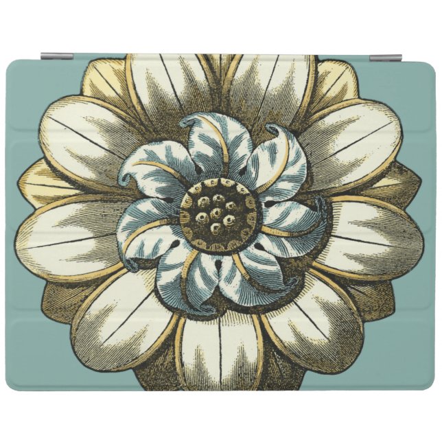 Ornate Floral Medallion on Light Blue Background iPad Smart Cover (Horizontal)