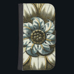 Ornate Floral Medallion on Light Blue Background Wallet Phone Case For Samsung Galaxy S4<br><div class="desc">A light blue background serves as the accent to this ornate floral medallion painting by Vision Studio. Layers of leaves multiply the beauty of the flower,  giving it a very life-like quality. Purchase it today and let it bloom in your home!</div>