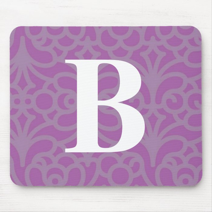 Ornate Floral Monogram   Letter B Mouse Pads