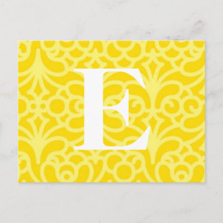 Ornate Floral Monogram - Letter E Postcard