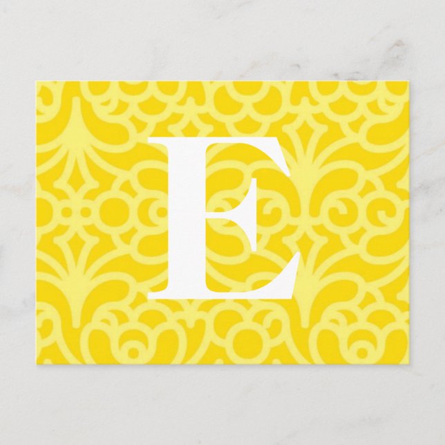 Ornate Floral Monogram - Letter E Postcard (Front)