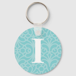 Ornate Floral Monogram - Letter I Keychain