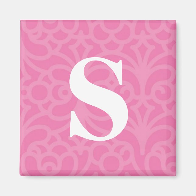 Ornate Floral Monogram - Letter S Magnet (Front)