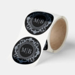 Ornate Floral Monogram Wedding Black Silver Classic Round Sticker<br><div class="desc">Ornate Floral Monogram Wedding Elegant Black Silver Classic Round Sticker features your personalized monogrammed initials in elegant script typography surrounded by an ornamental floral frame and custom text overlay on a black background. Add as an envelope seal to your wedding invitations, save the dates, wedding favors, gifts and more. Perfect...</div>