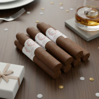 Ornate Floral Monogram Wedding Cigar Band Label