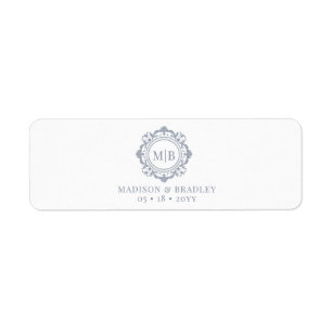 Ornate Floral Monogram Wedding Cigar Band Label