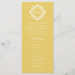 Ornate Floral Monogram Wedding Elegant Gold Program