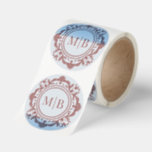 Ornate Floral Monogram Wedding Elegant Rose Gold Classic Round Sticker<br><div class="desc">Ornate Floral Monogram Wedding Elegant Rose Gold Classic Round Sticker features your personalized monogrammed initials in elegant script typography surrounded by an ornamental floral frame and custom text overlay on a white background. Add as an envelope seal to your wedding invitations, save the dates, wedding favors, gifts and more. Perfect...</div>
