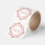 Ornate Floral Monogram Wedding Elegant Rose Gold Classic Round Sticker<br><div class="desc">Ornate Floral Monogram Wedding Elegant Rose Gold Classic Round Sticker features your personalized monogrammed initials in elegant script typography surrounded by an ornamental floral frame and custom text overlay on a white background. Add as an envelope seal to your wedding invitations, save the dates, wedding favors, gifts and more. Perfect...</div>