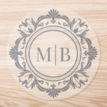 Ornate Floral Monogram Wedding Elegant Silver Classic Round Sticker<br><div class="desc">Ornate Floral Monogram Wedding Elegant Silver Classic Round Sticker features your personalized monogrammed initials in elegant script typography surrounded by an ornamental floral frame and custom text overlay on a white background. Add as an envelope seal to your wedding invitations, save the dates, wedding favors, gifts and more. Perfect luxury...</div>