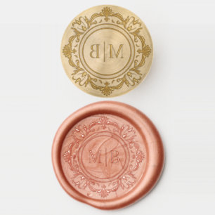 Ornate Floral Monogram Wedding Elegant Wax Seal Stamp
