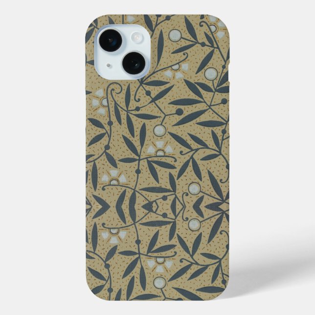 Ornate floral pattern with dark blue vines  Case-Mate iPhone case (Back)