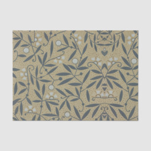 Ornate floral pattern with dark blue vines tissue paper